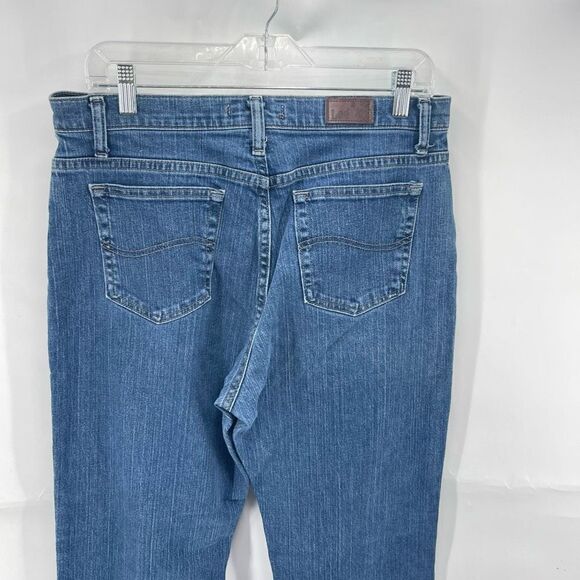 Lee Womens Relaxed Straight Leg Jeans Denim Cotton Stretch Blue Size 12 Short - Picture 5 of 11